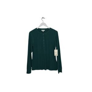 On 34th Forest Green Ribbed Long Sleeve Top‎ Plus Size 0X NWT